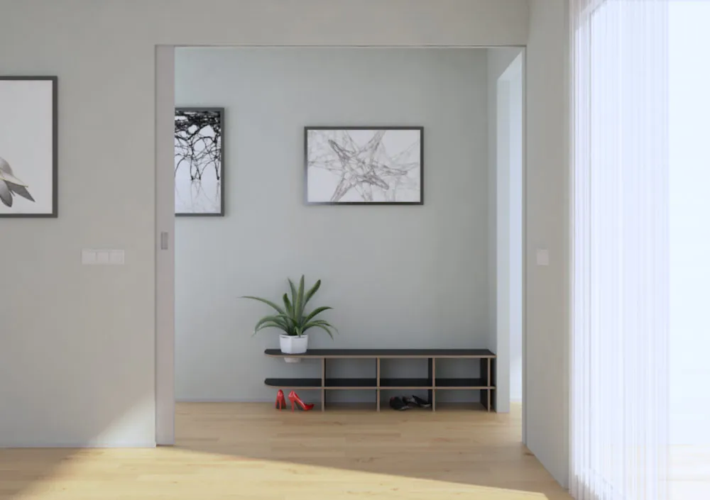 Ecksitzbank mit Blumentopf